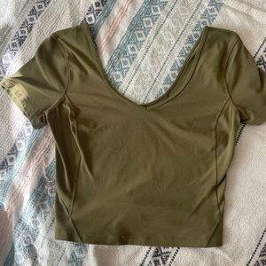 olive green lulu align crop! super cute and never worn!!!